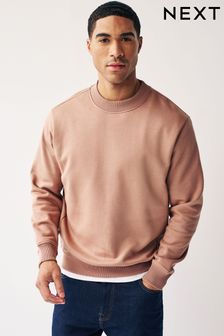 Clay/Neutral Regular Fit Jersey Cotton Rich Crew Sweatshirt (674462) | SGD 46