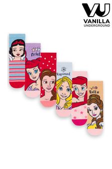 Vanilla Underground Girls Disney Princess Socks 6 Pack