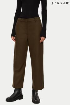 Jigsaw Green Dale Brushed Flannel Trousers (674705) | $286