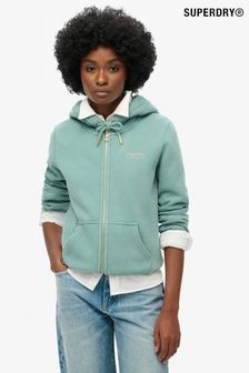 Superdry Oil Blue Essential Logo Zip Hoodie (675187) | $94