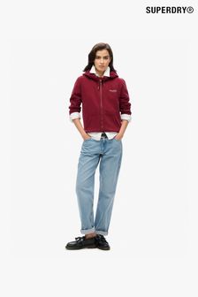 Superdry Rich Burgundy Essential Logo Zip Hoodie (675243) | $94