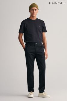Черный - зауженные хлопковые саржевые брюки чинос Gant (675419) | €137