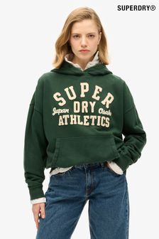 Superdry Enamel Green Athletic Applique Oversize Hoodie (675547) | $128