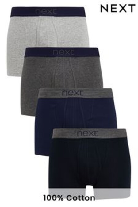 Grey/Navy 4 pack A-Front Pure Cotton Boxers (675888) | MYR 104