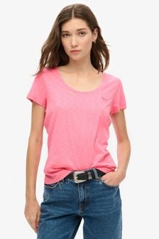 Superdry Pink Carnation Scoop Neck T-Shirt (675922) | $34