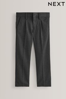 Grey Regular Waist School Pleat Front Trousers (3-17yrs) (676121) | €10 - €17.50