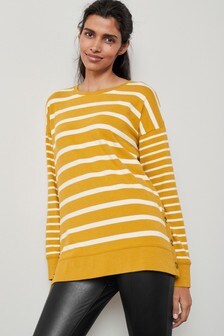 Amarillo ocre - Suéter largo en tejido ligero y abrigado (676436) | 23 €