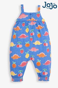 JoJo Maman Bébé Girls' Dinosaur & Fruit Print Jumpsuit