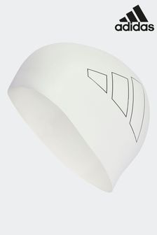 adidas White Adult Logo Swim Cap (677007) | 64 QAR