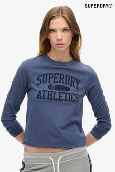 Mariner Navy - Superdry Athletic Ringer Slim Long Sleeve Top (677434) | 170 zł