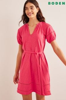 Boden Pink Trim Detail Jersey Dress (677609) | 205 zł