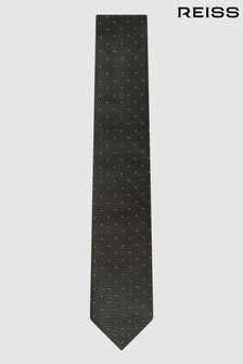 Темно-зеленый - Шелковый галстук в горошек Reiss Liam (677735) | €73