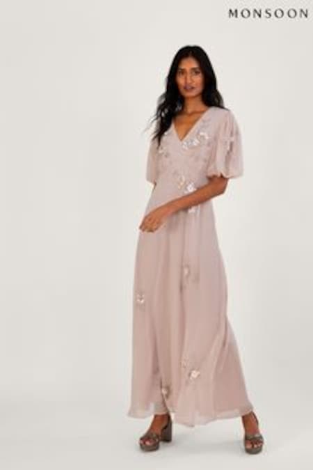 Monsoon Pink August Sustainable Embellished Maxi Dress (677874) | 219 €