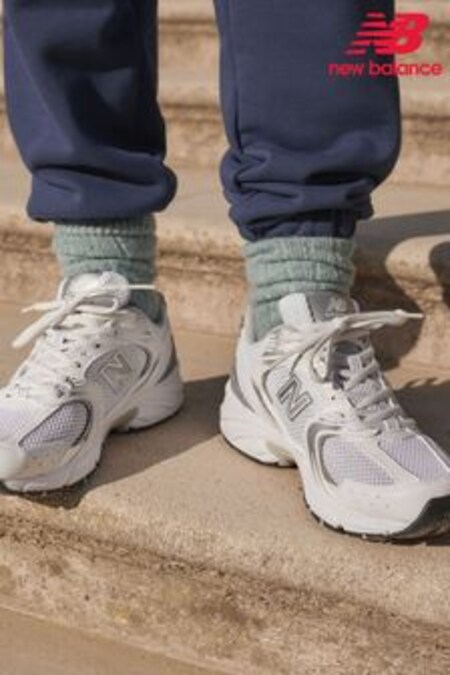 New Balance White/Silver Trainers (678139) | 128 €