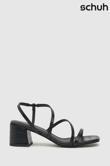Schuh Sacha Croc Block Heel Black Shoes (678401) | OMR16