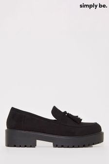 Simply Be Klassische Loafer in extraweiter Passform mit dicker Sohle, Schwarz (678849) | 27 €