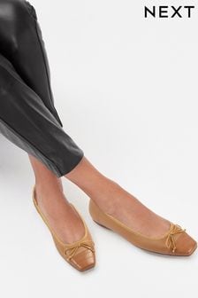 Песочно-коричневый - Кожаные балетки с квадратным носком Forever Comfort® (678914) | €18
