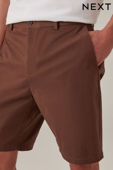 Brown Straight Fit Stretch Chinos Shorts (678971) | $26