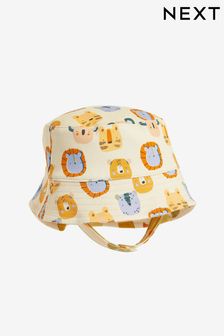 Neutral Reversible Baby Bucket Hat (0mths-2yrs) (679086) | 35 QAR