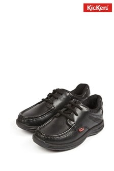 Kickers Youth Reasan Strap Leather Black Shoes (679145) | ￥10,570