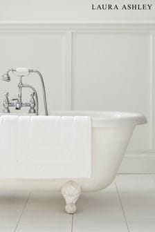 Laura Ashley White Cotton Border Bath Mat (679508) | AED133