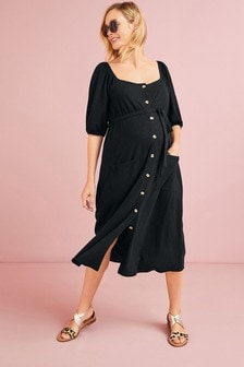 שמלת מידי מכופתרת להריון/הנקה 