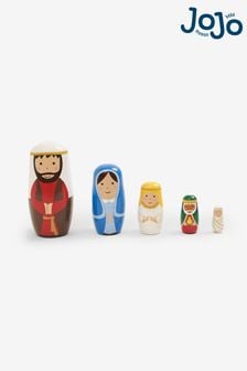JoJo Maman Bébé Nativity Wooden Nesting Dolls (679751) | €32.50
