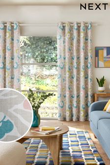 Multi Bright Optimism Floral Eyelet Lined Eyelet Lined Curtains (67W335) | €26 - €61