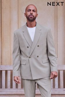 Cement Grey Oversized Motion Flex Stretch Suit Jacket (680267) | HK$681
