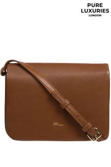Коричневый - Кожаная сумка с длинным ремешком Pure Luxuries London Ella (680493) | €78