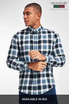 Buffalo Check Brushed Flannel Long Sleeve Shirt