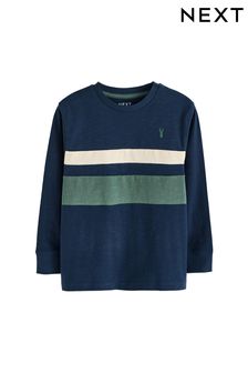 Navy Blue Colourblock Long Sleeve T-Shirt (3-16yrs) (681867) | DKK85 - DKK120