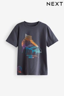 Grau mit Fußballschuh-Grafik - 100% Cotton Short Sleeve Graphic T-shirt (3-16yrs) (681948) | 7 € - 11 €