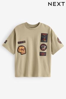 Tan Brown Back Print - Relaxed Fit Short Sleeve Graphic 100% Cotton T-shirt (3-16yrs) (682066) | NT$440 - NT$580