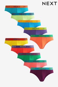 Bright Contrast Farbe​​​​​​​ Waistband - 10er-Pack - Slips mit buntem Bund im 8er Pack (682166) | 69 €