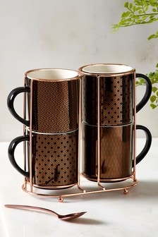 Set of 4 Sloane Stacking Mugs (682464) | $37