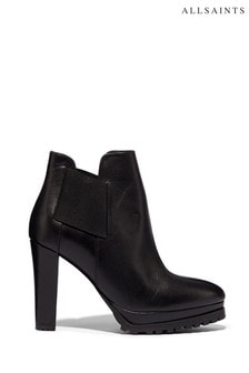 AllSaints Black Sarris Ankle Calf Boots (682579) | $376