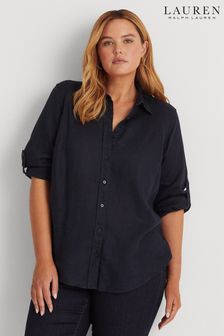 Lauren Ralph Lauren Curve Linen Roll Sleeve Shirt (682702) | €211