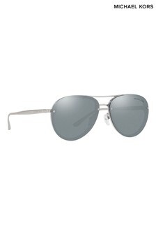 Lunettes de soleil Michael Kors argentées style aviateur