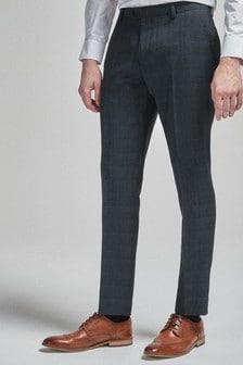 Navy Blue Check Slim Check Smart Trousers (682855) | €17.50
