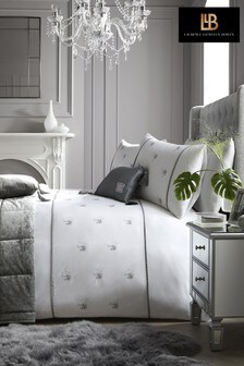 Laurence Llewelyn-Bowen White Midnight At The Oasis Embroidered Palm Trees Duvet Cover and Pillowcase Set (683105) | 54 € - 94 €