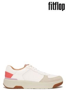 Fitflo Rally Evo Leather Mesh Suede White Sneakers (683224) | 597 LEI