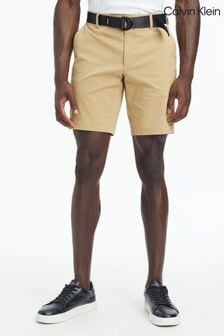 Calvin Klein Modern Minimalistische Twill-Shorts in Slim Fit mit Gürtel, Natur (683898) | 62 €