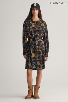 GANT Relaxed Fit Blue Rope Print Shirt Dress (685015) | €102