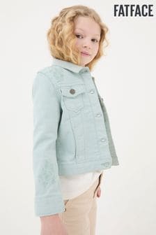 FatFace Green Embroidered Denim Jacket (686115) | $40