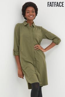 FatFace Green Chester Jersey Shirt Tunic Dress (686542) | kr643
