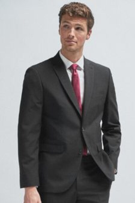 Black Tailored Fit Wool Mix Textured Suit: Jacket (686616) | 33 €