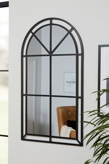 Black Metal Window Arch Mirror (686848) | €218