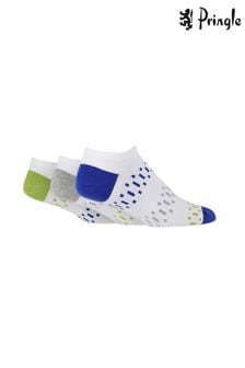 Pringle White Fashion Pop Colour Trainer Socks 3PK (687302) | Kč555