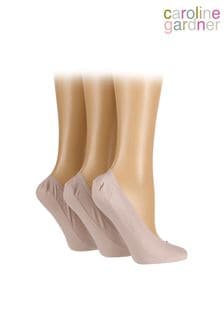 Телесный - 3 пар низких невзгодовых носков Caroline Gardner (687448) | €19